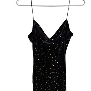 Zaful Black and Gold Star Mini Dress